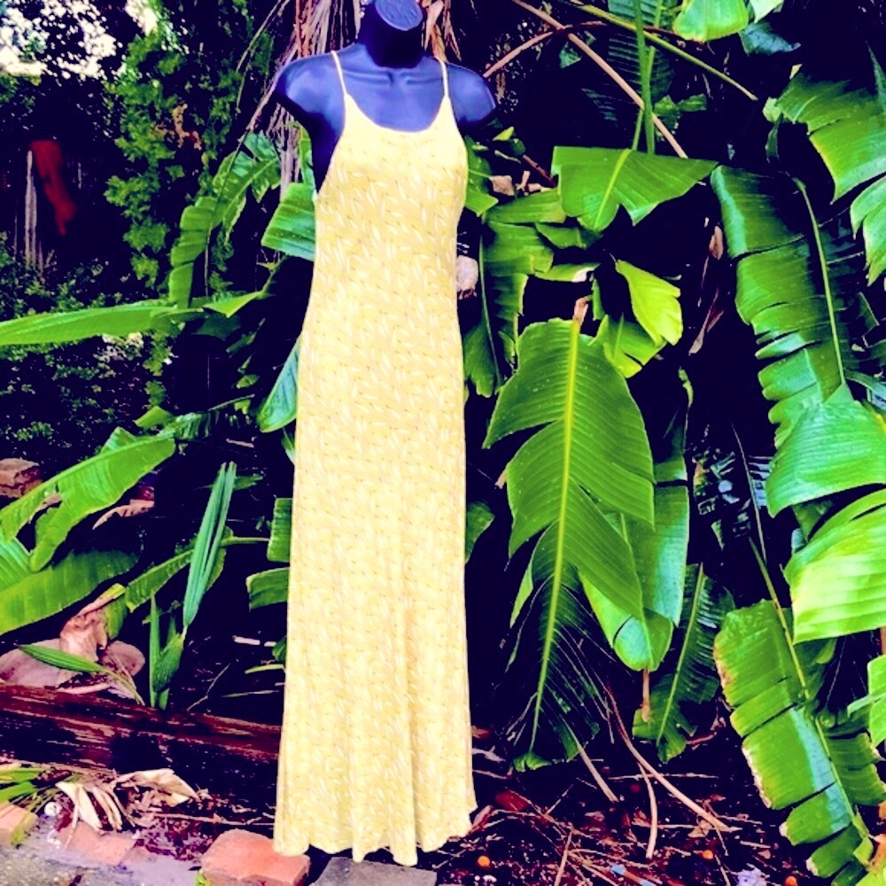 Ci so no leaf print column dress
